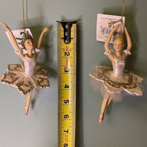 NEW 2pc Lot Midwest-Snow Princess Ornament - Arabesque